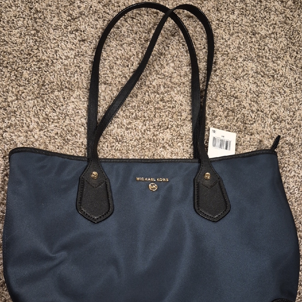 Michael Kors Dark Blue and Black Tote